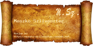 Meszko Szilveszter névjegykártya